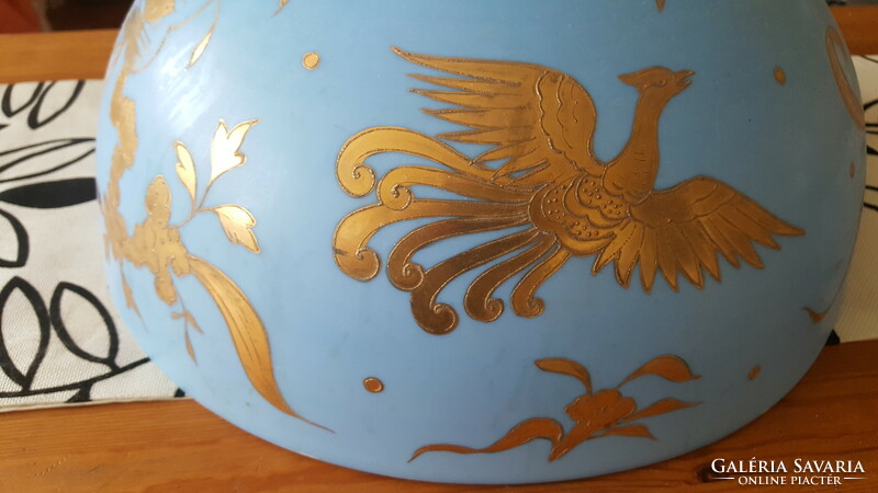 A special, blue-gold chandelier lampshade with a diameter of 45 cm is for sale