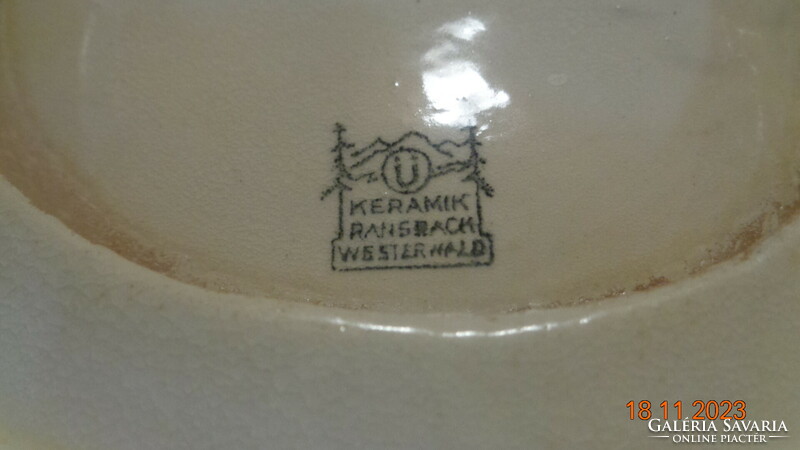 Hubertus jagermeister wall plate 3d, ceramic rauschbach - westerwald 29 cm