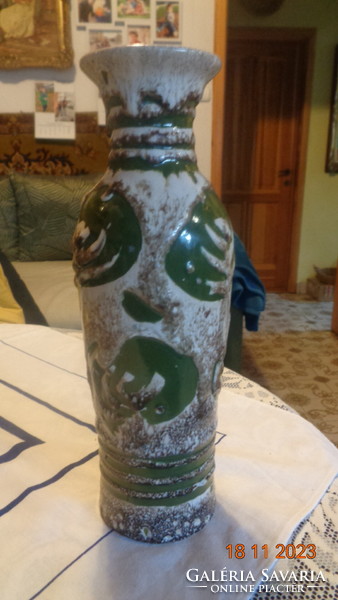 Modern, retro ceramic vase, abstract pattern, 10 x 33 cm