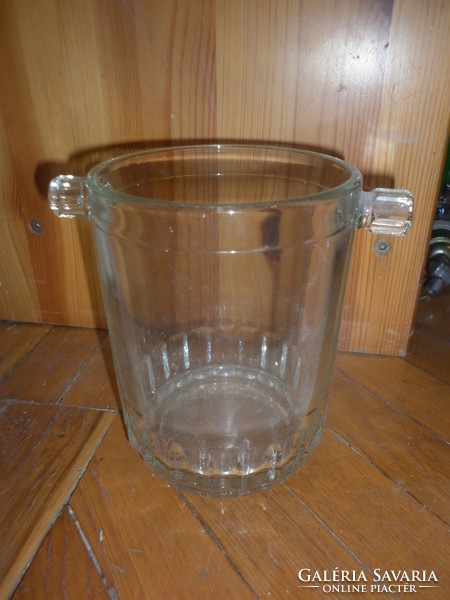 Old glass ice bucket ice bucket