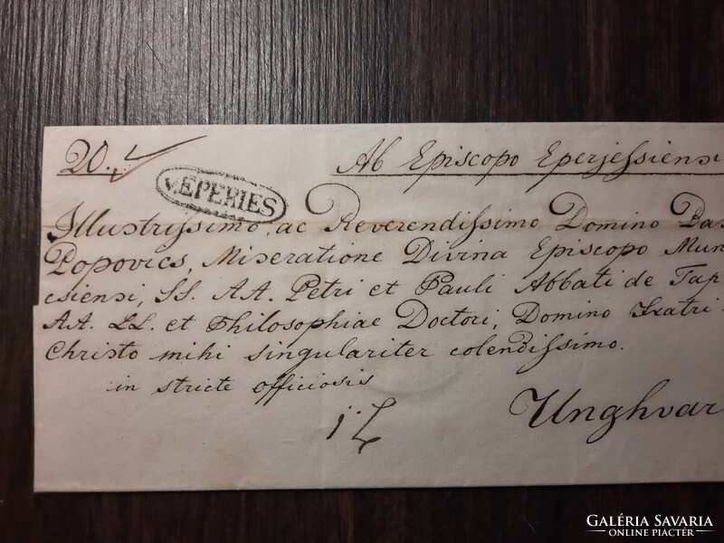1841. Bélyeg előtti levél Eperjes