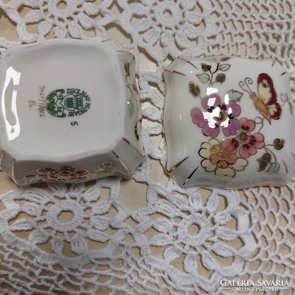 Zsolnay butterfly porcelain bonbonier, jewelry box