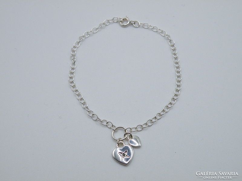 Uk0085 silver heart and padlock pendant bracelet 925