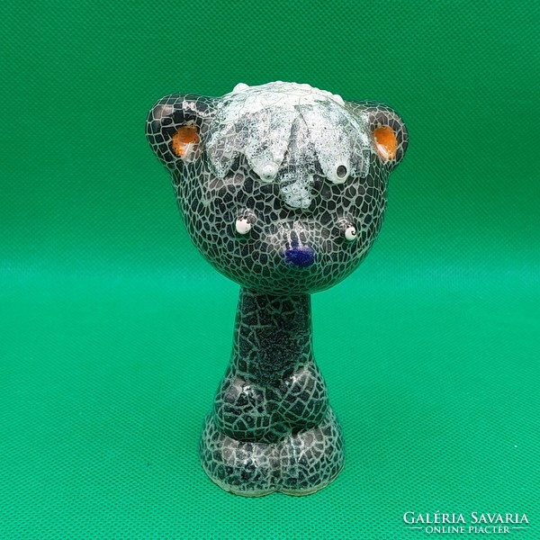 With Free Shipping - Rare Collector's Crafts Ceramic Gardener Finish Moving Head Teddy Bear Figure