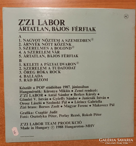 Zizi Labor - Ártatlan, bájos férfiak bakelit hanglemez LP