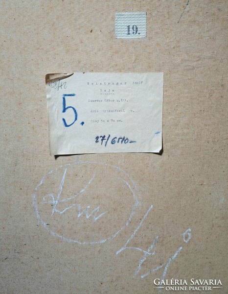 Weintrager Adolf (1927-1987): Anya gyermekével (olaj, vászon) bajai festőművész