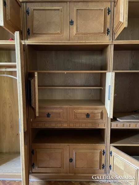 Row of wooden cabinets