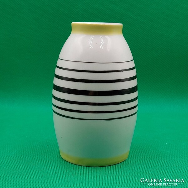 Striped vase by Judit Zsolnay Nádor