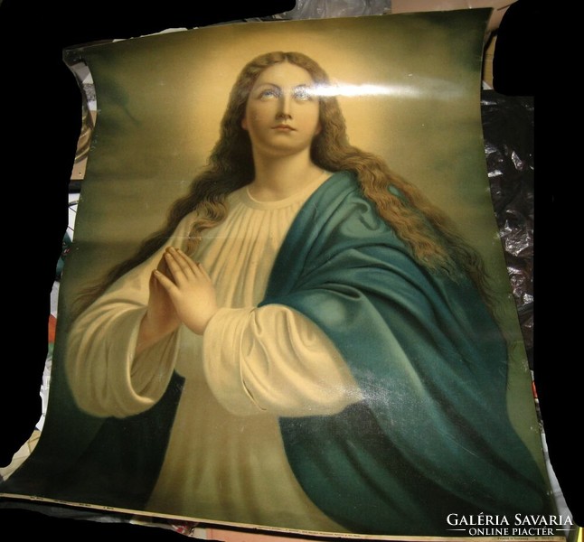 Antik, nagyméretű Mária poszter, plakát
