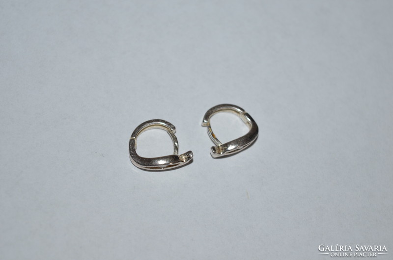 Silver earrings with a small stone