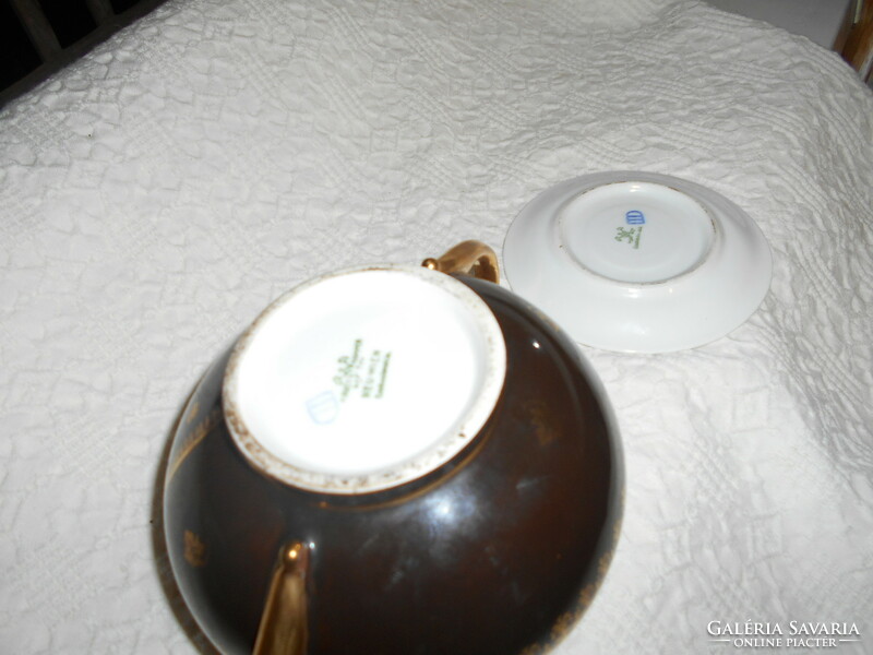 Antique scenic porcelain sugar holder, bowl with lid