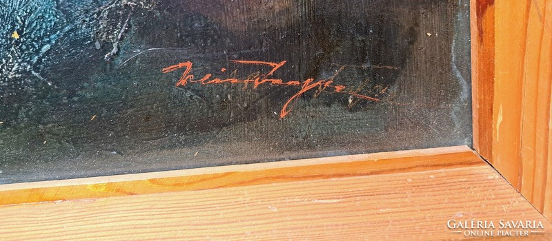 Weintrager Adolf (1927-1987): Anya gyermekével (olaj, vászon) bajai festőművész