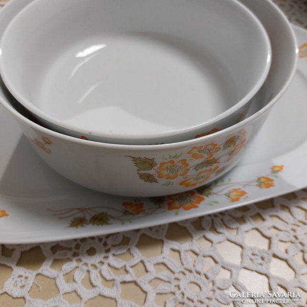 Rare Alföldi floral porcelain tableware, incomplete
