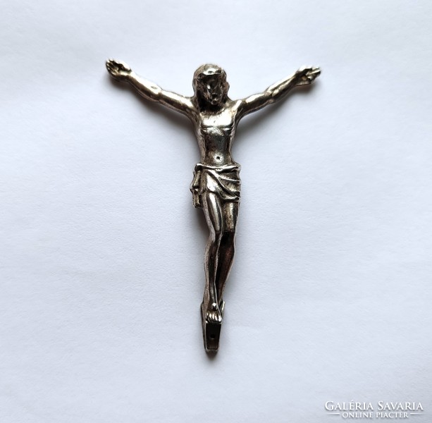 Silver-plated representation of Jesus (mountable, crucifix part)