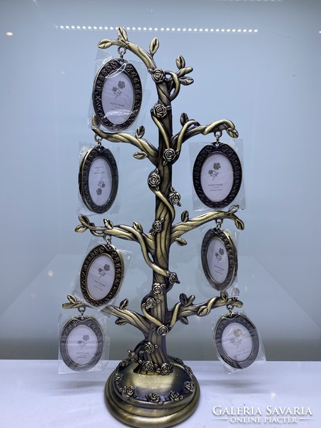 Bronzirozott családfa,képkeret 2x7 képes