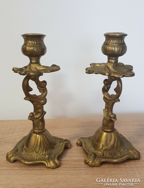 Pair of copper candle holders