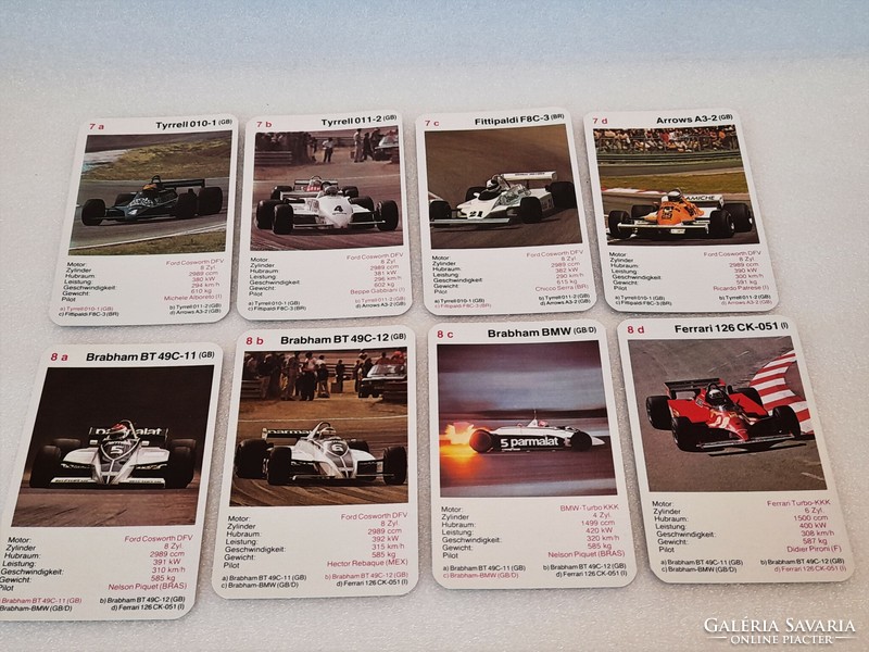Sale! Retro piatnik no. 4229. Formula 1 car card car quartet early 1980s fixed 2,000.
