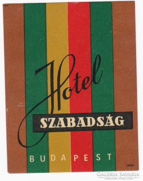 Hotel Szabadság Budapest - bőrönd címke