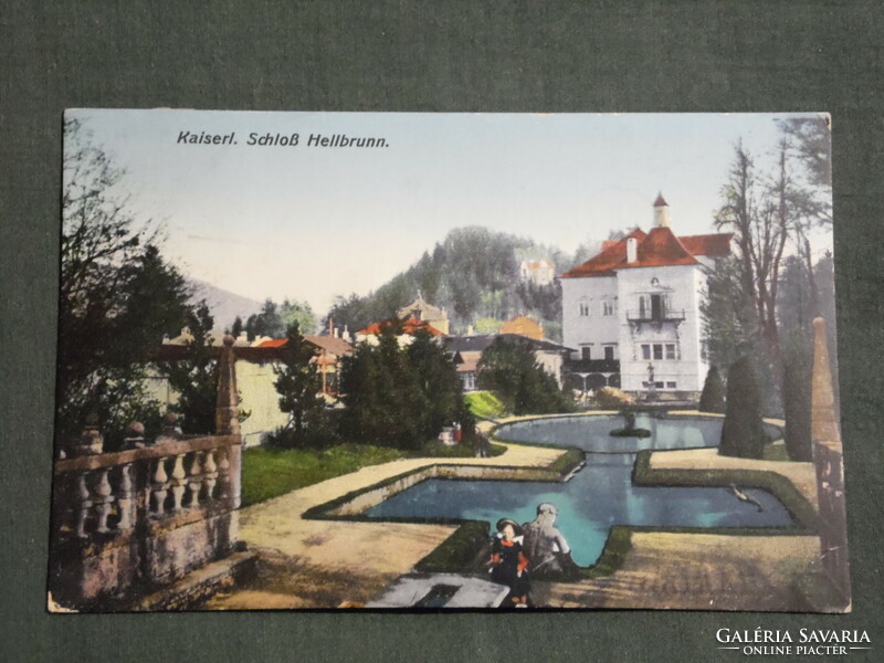 Postcard, postcard, Austria, Kaiserl. Schloß hellbrunn castle, water park