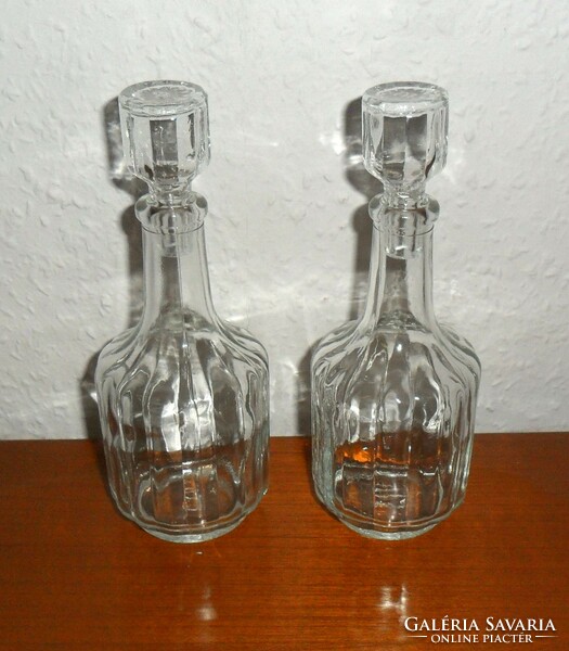 Oil/vinegar bottle with Sto mark, nice shape, 2 pcs. 16.5 cm high.