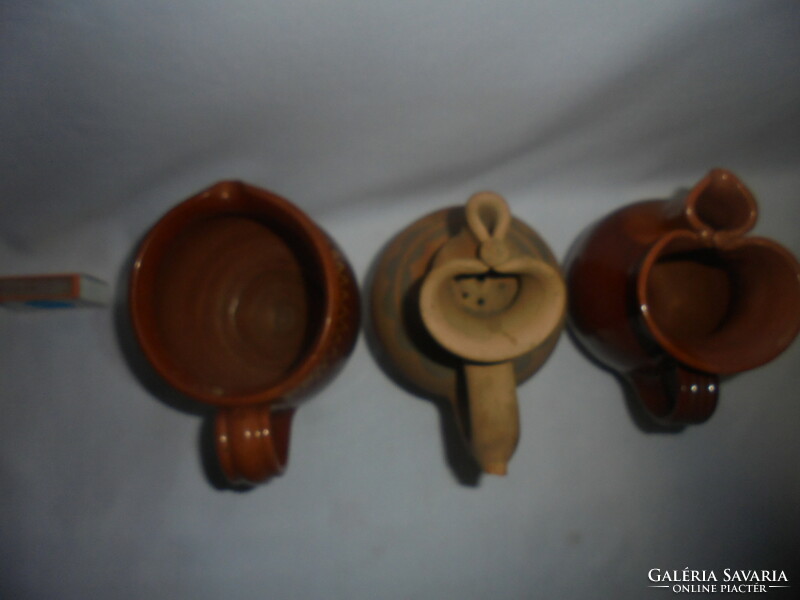 Three pieces of earthenware pot, a jar, a jar - together