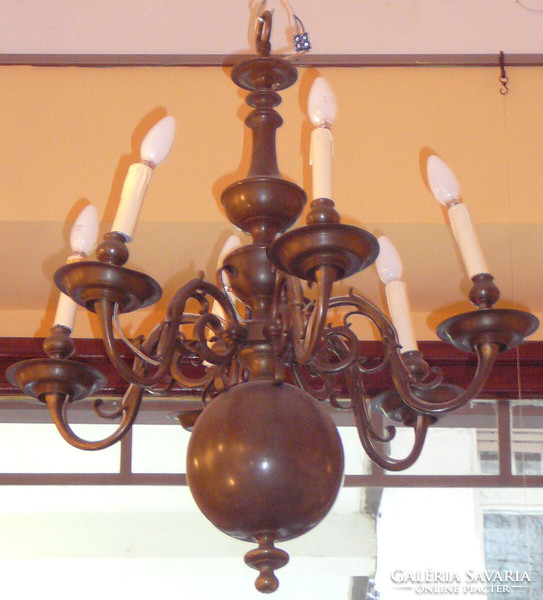 Flemish copper 6-branch chandelier