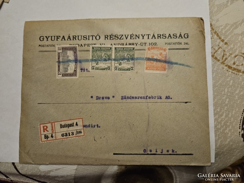 1919-es Ajánlott levél Budapest