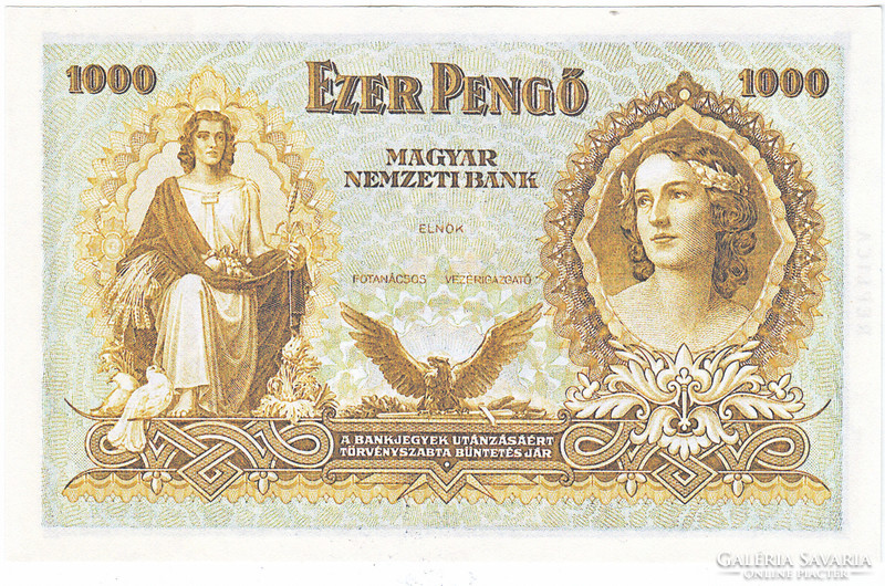 Magyarország 1000 pengő TERVEZET 1937  REPLIKA