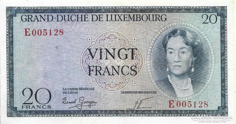 20 frank francs 1955 Luxemburg Gyönyörű