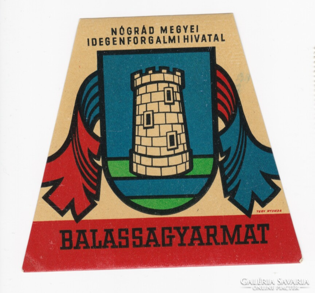 Balassagyarmat Nógrád county tourism office - suitcase label from the 1960s
