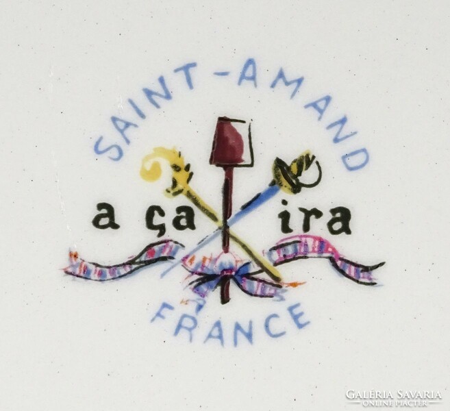 1Q087 Saint-Amand Acaira Francia fajansz tányér dísztál 25 cm