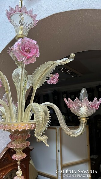 3-arm Murano crystal chandelier