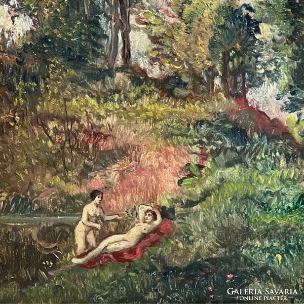 Lipót Hermann (1884-1972): nudes in the clearing f00656
