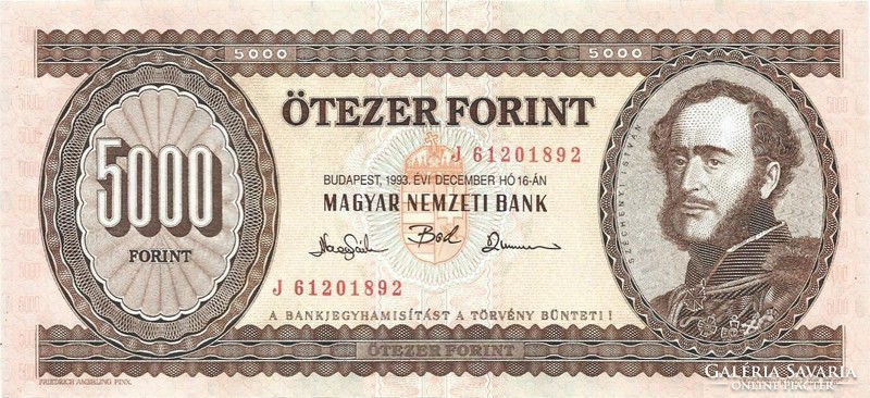 5000 forint 1993 "J" sorozat UNC
