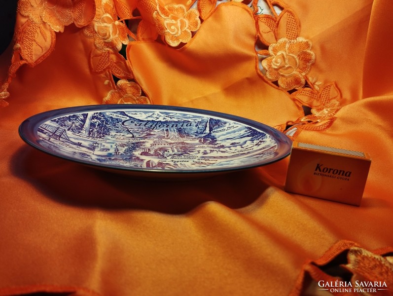 Gyönyörű japán porcelán dísztányér: California