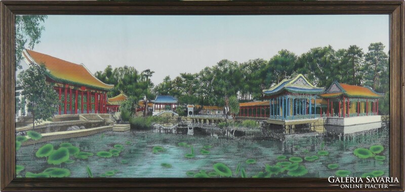 Chinese artist around 1950: lakeside pavilions