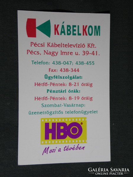 Card calendar, kabelkom cable television kft., Pécs, 1995, (5)