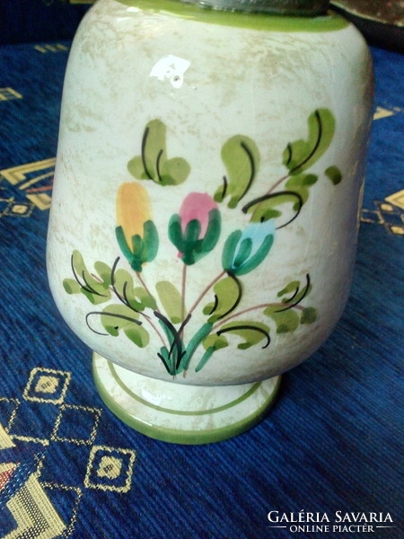 Tuscan ceramic jug with tin lid