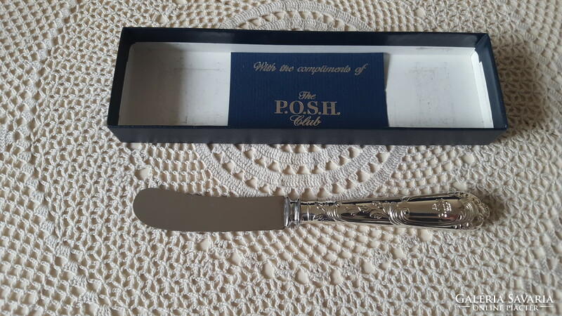 Beautiful English relief knife, silver-plated, in its box