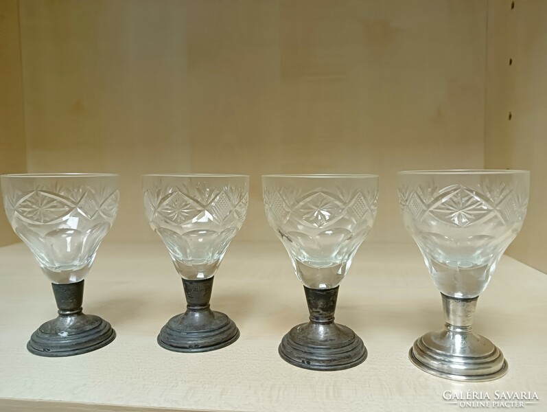 Liqueur glasses with silver bases