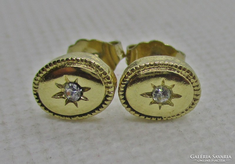 Rare beautiful antique avon gold plated stone earrings