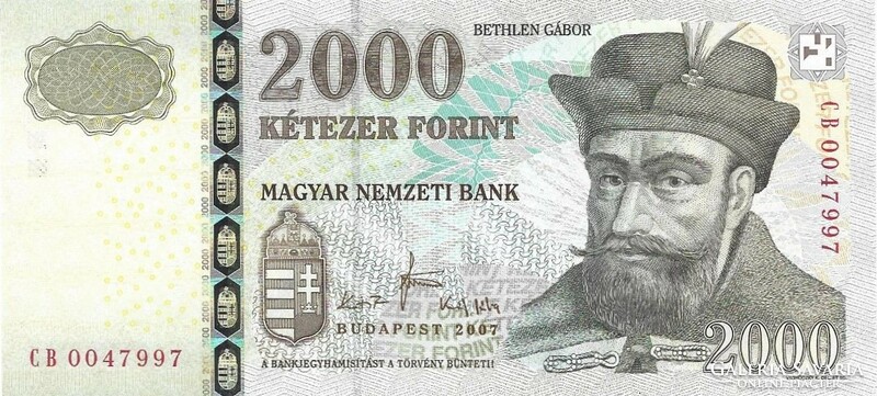 2000 forint 2007 "CB" UNC 3.