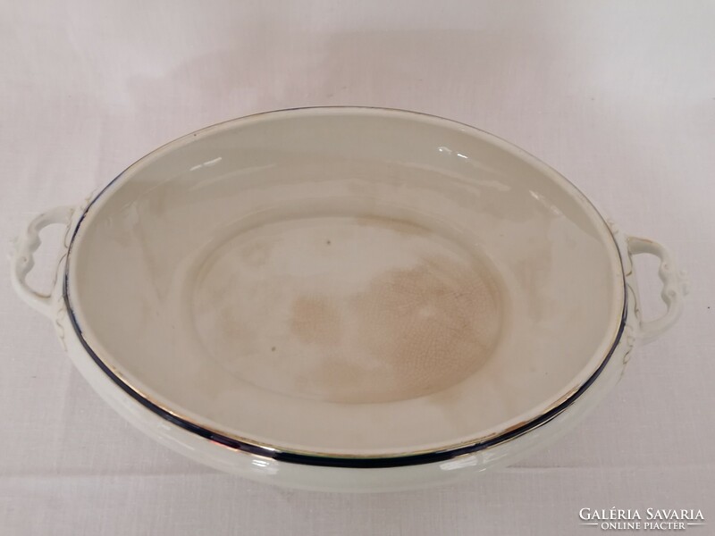 Antique oval soup bowl