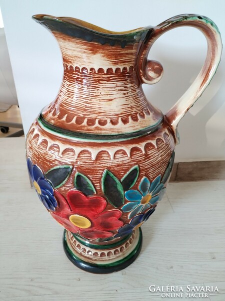 Glazed ceramic jug, jug - folk style / giant