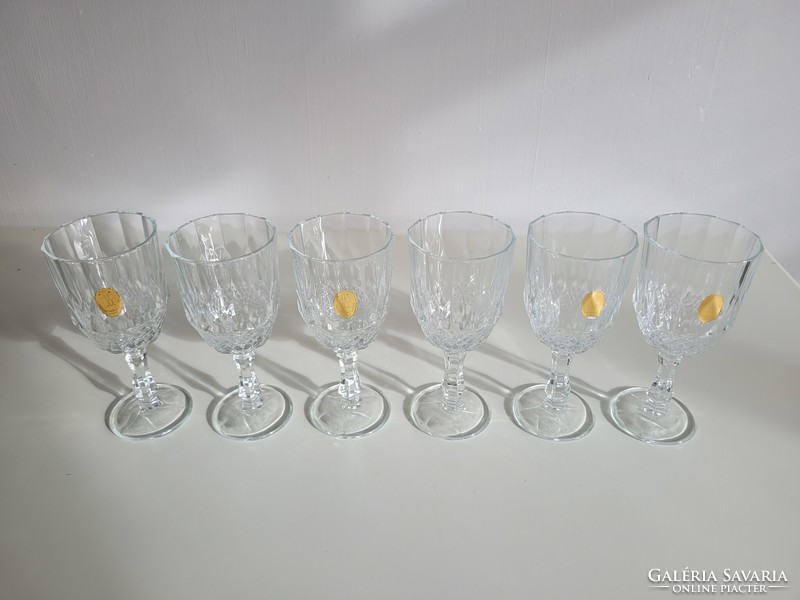 Retro 6 glass stemmed glasses mid century Italian glass wine glasses 200 ml