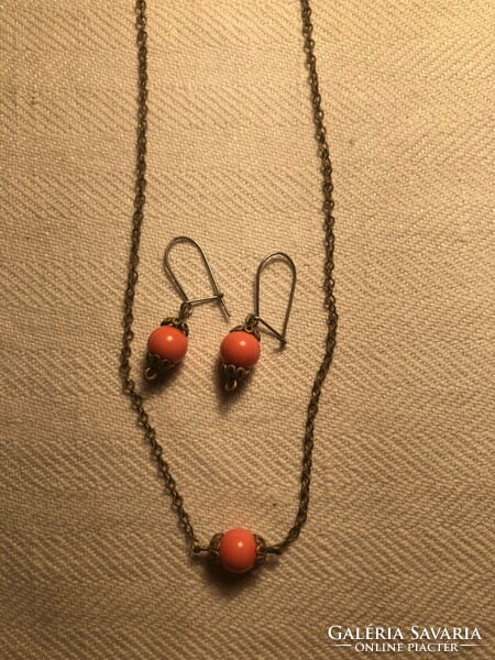 Antique berry necklace and earrings