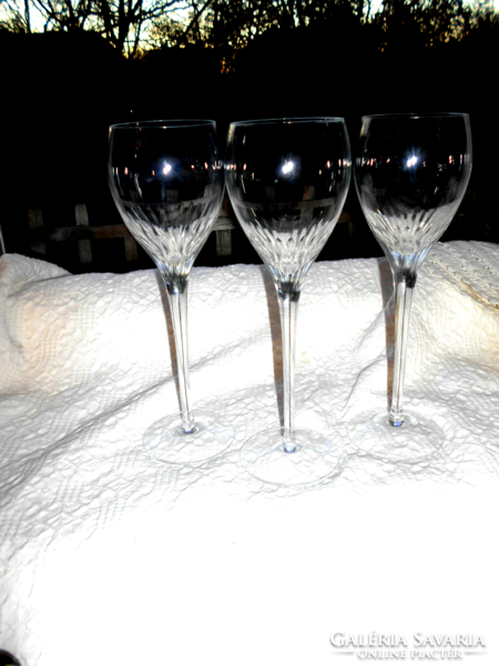 3 incised glasses - glass goblet - the price applies to 3 pieces