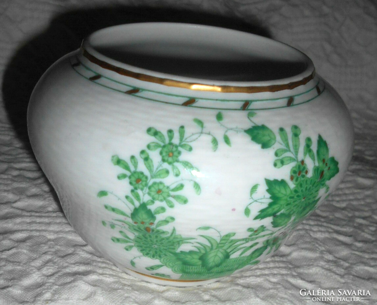 Indiai kosár mintával  kis váza  (kaspo)  Herendi porcelán