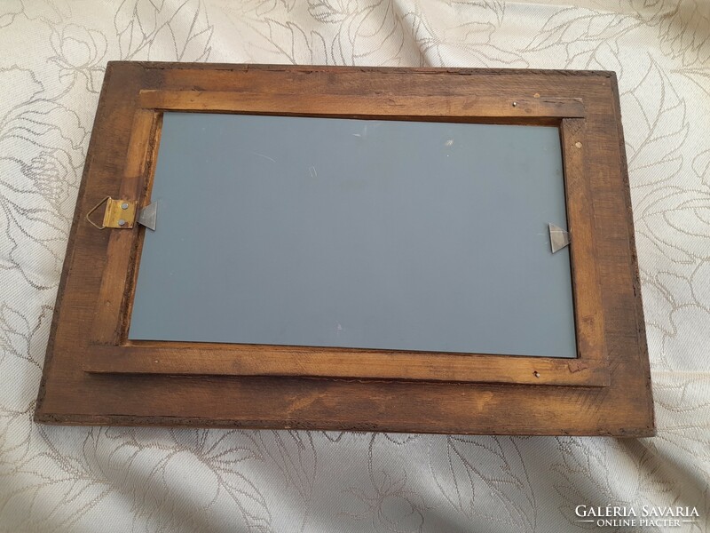 Painted glazed frame with mirror