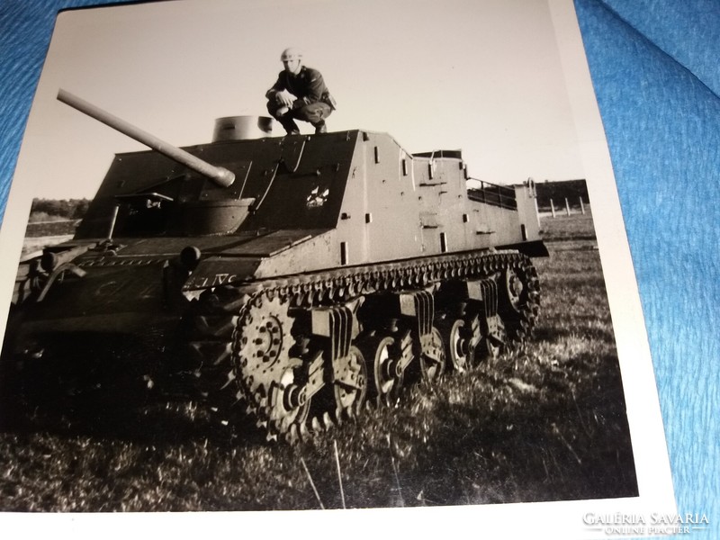 Antik II VH fotó ritka páncélvadász Sherman M4 alvázon archív eredeti fotó 9 x 9 cm a képek szerint